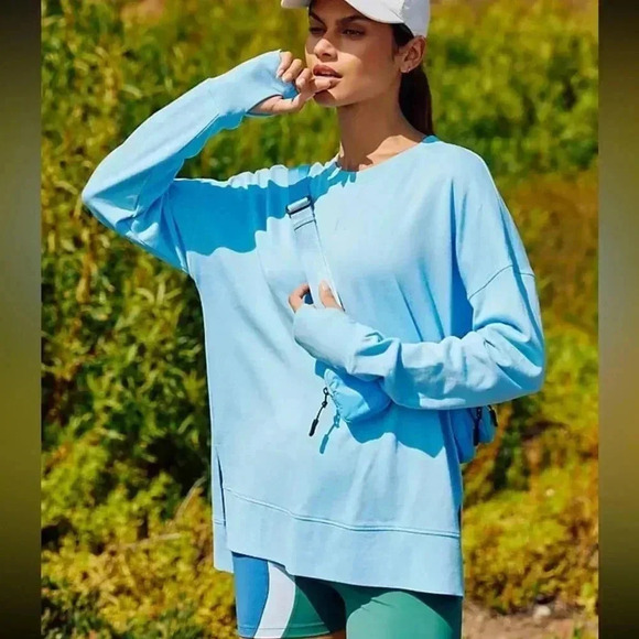 SWEATY BETTY Long Sleeve Terry Layering Sweatshirt Size XS Oversized Relaxed - Picture 2 of 10
